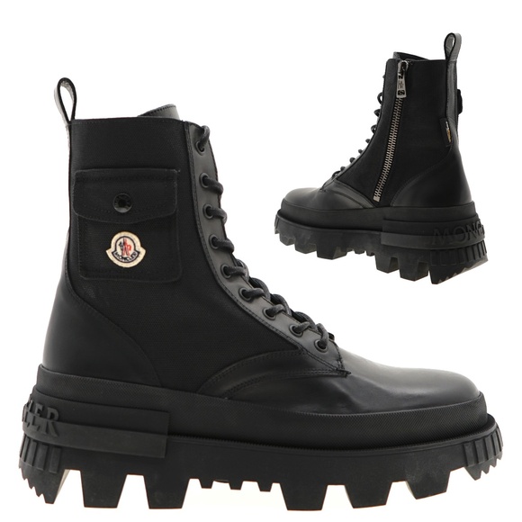 Moncler Konture Pocket Ankle Combat Military Boots Size 44 / 11 US New - Picture 1 of 9
